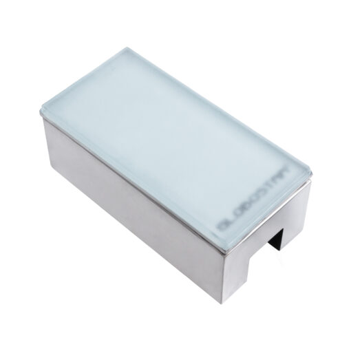 GloboStar® CYBOLITHOS 60952 Χωνευτό Φωτιστικό Σποτ Δαπέδου LED 4W 400lm 120° DC 24V Αδιάβροχο IP68 IK06 Μ20 x Π10 x Υ8cm Μπλε Dimmable – Tempered Γαλακτερό Γυαλί & Ανοξείδωτο Ατσάλι – Bridgelux Chip – 3 Χρόνια Εγγύηση