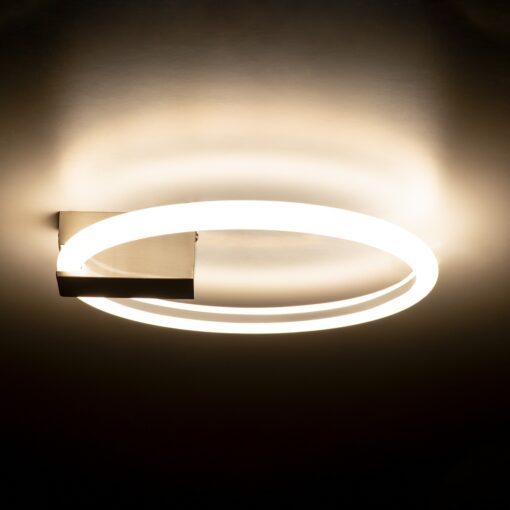 GloboStar® CINDERELLA 60979 Φωτιστικό Οροφής Δαχτυλίδι-Κύκλος LED CCT 16W 1792lm 360° AC 220-240V – Εναλλαγή Φωτισμού μέσω Διακόπτη On/Off All In One Ψυχρό 6000k+Φυσικό 4500k+Θερμό 2700k Φ28cm – Χρώμιο Νικελ – 3 Years Warranty