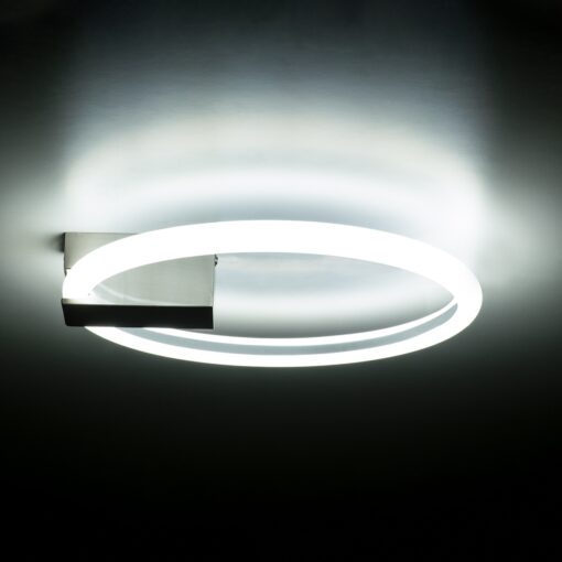 GloboStar® CINDERELLA 60979 Φωτιστικό Οροφής Δαχτυλίδι-Κύκλος LED CCT 16W 1792lm 360° AC 220-240V – Εναλλαγή Φωτισμού μέσω Διακόπτη On/Off All In One Ψυχρό 6000k+Φυσικό 4500k+Θερμό 2700k Φ28cm – Χρώμιο Νικελ – 3 Years Warranty