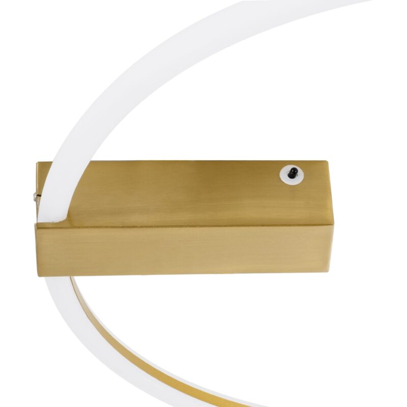 GloboStar® CINDERELLA 60982 Φωτιστικό Οροφής Δαχτυλίδι-Κύκλος LED CCT 30W 3360lm 360° AC 220-240V – Εναλλαγή Φωτισμού μέσω Τηλεχειριστηρίου All In One Ψυχρό 6000k+Φυσικό 4500k+Θερμό 2700k Dimmable Φ50cm – Χρυσό Βούρτσας – 3 Years Warranty