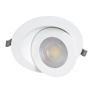 GloboStar® LEXIS JOINT 60988 Χωνευτό LED Κινούμενο Spot Downlight 12W 1200lm 45° AC 220-240V IP44 Φ15.8cm x Υ4.1cm – Στρόγγυλο – Λευκό – Φυσικό Λευκό 4500K – Bridgelux Chip – TÜV Certified Driver – 5 Years Warranty