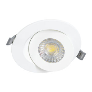 GloboStar® LEXIS JOINT 60990 Χωνευτό LED Κινούμενο Spot Downlight 7W 680lm 45° AC 220-240V IP44 Φ12cm x Υ3.1cm – Στρόγγυλο – Λευκό – Φυσικό Λευκό 4500K – Bridgelux Chip – TÜV Certified Driver – 5 Years Warranty