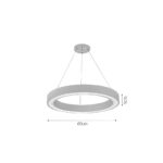 InLight Κρεμαστό φωτιστικό LED 68W 3CCT (by switch on base) σε μαύρη απόχρωση D:60cm (6073-60-BL)