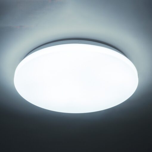 GloboStar® CELANO 61008 LED Πλαφονιέρα Οροφής Στρόγγυλη Φ33 30W 3000lm 120° AC 220-240V Αδιάβροχη IP54 Φ33 x Υ6cm Ψυχρό Λευκό 6000K – 3 Χρόνια Εγγύηση