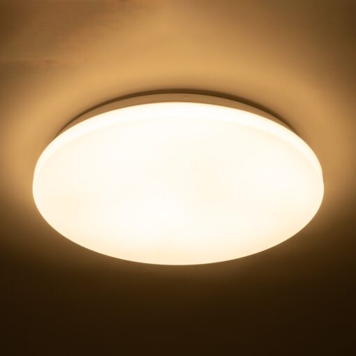 GloboStar® CELANO 61010 LED Πλαφονιέρα Οροφής Στρόγγυλη Φ33 30W 2700lm 120° AC 220-240V Αδιάβροχη IP54 Φ33 x Υ6cm Θερμό Λευκό 2700K – 3 Χρόνια Εγγύηση