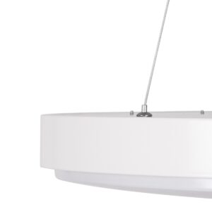 GloboStar® CASPER 61018 Κρεμαστή Πλαφονιέρα Οροφής LED CCT 76W 8372lm 120° AC 220-240V – Εναλλαγή Φωτισμού μέσω Τηλεχειριστηρίου All In One Ψυχρό Λευκό 6000k+Φυσικό Λευκό 4500k+Θερμό Λευκό 2700k Dimmable Φ45cm – Λευκό – 3 Years Warranty