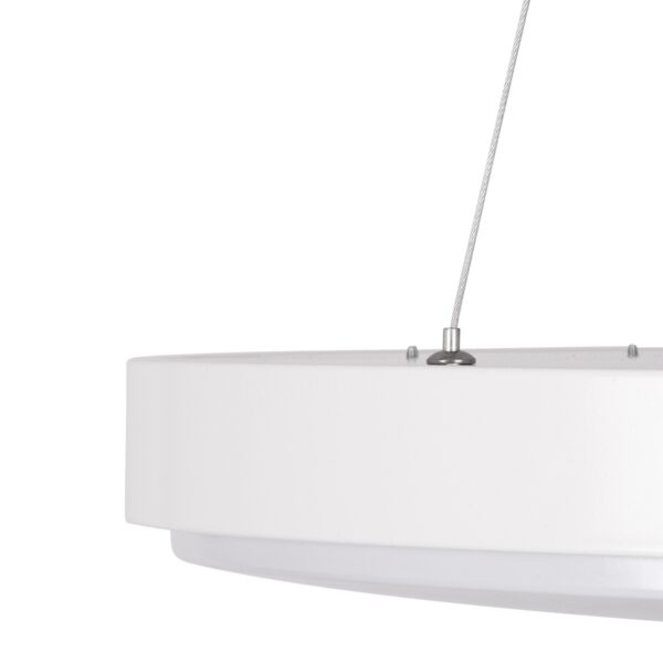 GloboStar® CASPER 61018 Κρεμαστή Πλαφονιέρα Οροφής LED CCT 76W 8372lm 120° AC 220-240V – Εναλλαγή Φωτισμού μέσω Τηλεχειριστηρίου All In One Ψυχρό Λευκό 6000k+Φυσικό Λευκό 4500k+Θερμό Λευκό 2700k Dimmable Φ45cm – Λευκό – 3 Years Warranty