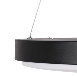 GloboStar® CASPER 61019 Κρεμαστή Πλαφονιέρα Οροφής LED CCT 76W 8372lm 120° AC 220-240V – Εναλλαγή Φωτισμού μέσω Τηλεχειριστηρίου All In One Ψυχρό Λευκό 6000k+Φυσικό Λευκό 4500k+Θερμό Λευκό 2700k Dimmable Φ45cm – Μαύρο – 3 Years Warranty