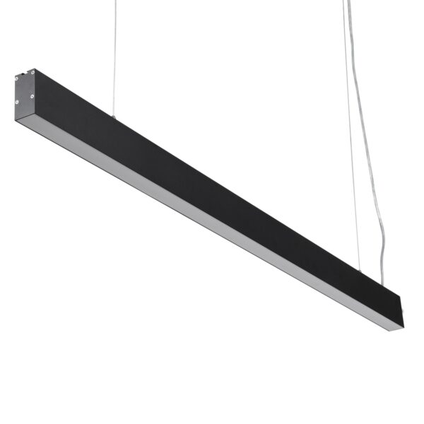 GloboStar® FELIX 61028-P Γραμμικό Κρεμαστό Φωτιστικό Linear LED CCT 54W 6500lm 120° AC 220-240V Μ120 x Π3.5 x Υ7cm – Εναλλαγή Φωτισμού μέσω Τηλεχειριστηρίου All In One Ψυχρό 6000k+Φυσικό 4500k+Θερμό 2700k Dimmable – Μαύρο – 3 Years Warranty