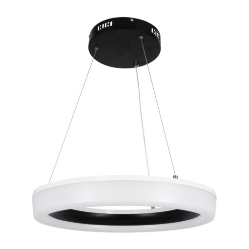 GloboStar® ARIANA 61037 Κρεμαστή Πλαφονιέρα Οροφής Κύκλος LED CCT 55W 6376lm 120° AC 220-240V – Εναλλαγή Φωτισμού μέσω Τηλεχειριστηρίου All In One Ψυχρό Λευκό 6000k+Φυσικό Λευκό 4500k+Θερμό Λευκό 2700k Dimmable Φ48cm – Μαύρο – 3 Years Warranty