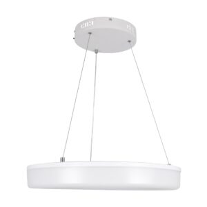 GloboStar® ARIANA 61038 Κρεμαστή Πλαφονιέρα Οροφής Κύκλος LED CCT 55W 6376lm 120° AC 220-240V – Εναλλαγή Φωτισμού μέσω Τηλεχειριστηρίου All In One Ψυχρό Λευκό 6000k+Φυσικό Λευκό 4500k+Θερμό Λευκό 2700k Dimmable Φ48cm – Λευκό – 3 Years Warranty