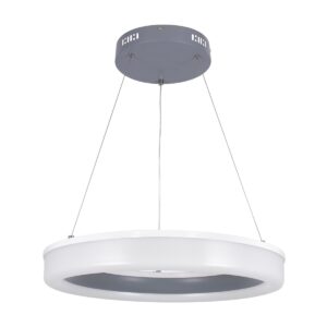 GloboStar® ARIANA 61039 Κρεμαστή Πλαφονιέρα Οροφής Κύκλος LED CCT 55W 6376lm 120° AC 220-240V – Εναλλαγή Φωτισμού μέσω Τηλεχειριστηρίου All In One Ψυχρό Λευκό 6000k+Φυσικό Λευκό 4500k+Θερμό Λευκό 2700k Dimmable Φ48cm – Ανθρακί – 3 Years Warrant