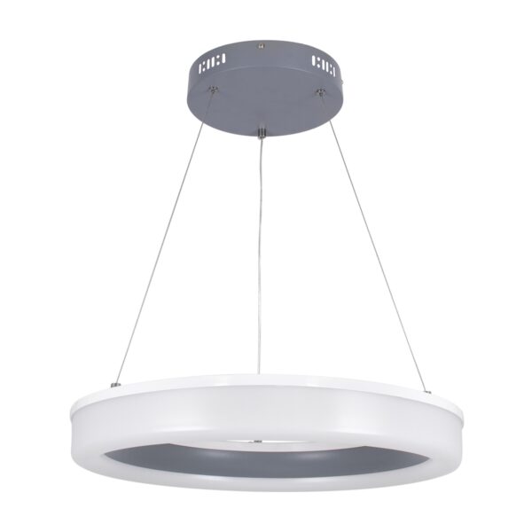 GloboStar® ARIANA 61039 Κρεμαστή Πλαφονιέρα Οροφής Κύκλος LED CCT 55W 6376lm 120° AC 220-240V – Εναλλαγή Φωτισμού μέσω Τηλεχειριστηρίου All In One Ψυχρό Λευκό 6000k+Φυσικό Λευκό 4500k+Θερμό Λευκό 2700k Dimmable Φ48cm – Ανθρακί – 3 Years Warrant