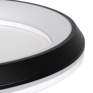 GloboStar® MELINA 61040 Πλαφονιέρα Οροφής Κύκλος LED CCT 55W 6376lm 120° AC 220-240V – Εναλλαγή Φωτισμού μέσω Τηλεχειριστηρίου All In One Ψυχρό Λευκό 6000k+Φυσικό Λευκό 4500k+Θερμό Λευκό 2700k Dimmable Φ48cm – Μαύρο – 3 Years Warranty