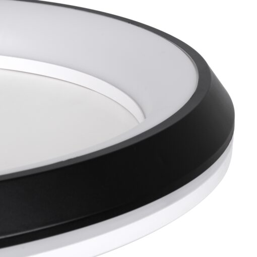 GloboStar® MELINA 61040 Πλαφονιέρα Οροφής Κύκλος LED CCT 55W 6376lm 120° AC 220-240V – Εναλλαγή Φωτισμού μέσω Τηλεχειριστηρίου All In One Ψυχρό Λευκό 6000k+Φυσικό Λευκό 4500k+Θερμό Λευκό 2700k Dimmable Φ48cm – Μαύρο – 3 Years Warranty