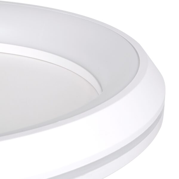 GloboStar® MELINA 61041 Πλαφονιέρα Οροφής Κύκλος LED CCT 55W 6376lm 120° AC 220-240V – Εναλλαγή Φωτισμού μέσω Τηλεχειριστηρίου All In One Ψυχρό Λευκό 6000k+Φυσικό Λευκό 4500k+Θερμό Λευκό 2700k Dimmable Φ48cm – Λευκό – 3 Years Warranty