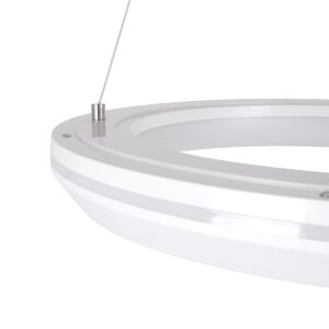 GloboStar® MELINA 61044 Κρεμαστή Πλαφονιέρα Οροφής Κύκλος LED CCT 55W 6376lm 120° AC 220-240V – Εναλλαγή Φωτισμού μέσω Τηλεχειριστηρίου All In One Ψυχρό Λευκό 6000k+Φυσικό Λευκό 4500k+Θερμό Λευκό 2700k Dimmable Φ48cm – Λευκό – 3 Years Warranty
