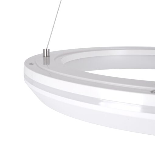 GloboStar® MELINA 61044 Κρεμαστή Πλαφονιέρα Οροφής Κύκλος LED CCT 55W 6376lm 120° AC 220-240V – Εναλλαγή Φωτισμού μέσω Τηλεχειριστηρίου All In One Ψυχρό Λευκό 6000k+Φυσικό Λευκό 4500k+Θερμό Λευκό 2700k Dimmable Φ48cm – Λευκό – 3 Years Warranty