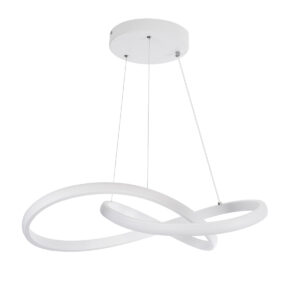 GloboStar® DEXTER 61050 Κρεμαστό Φωτιστικό Οροφής Design LED CCT 72W 8064lm 300° AC 220-240V – Εναλλαγή Φωτισμού μέσω Τηλεχειριστηρίου All In One Ψυχρό 6000k+Φυσικό 4500k+Θερμό 2700k Dimmable Φ56cm – Λευκό – 3 Years Warranty