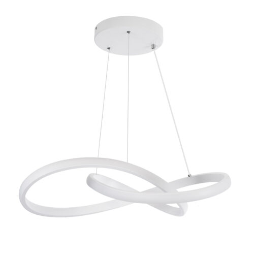 GloboStar® DEXTER 61050 Κρεμαστό Φωτιστικό Οροφής Design LED CCT 72W 8064lm 300° AC 220-240V – Εναλλαγή Φωτισμού μέσω Τηλεχειριστηρίου All In One Ψυχρό 6000k+Φυσικό 4500k+Θερμό 2700k Dimmable Φ56cm – Λευκό – 3 Years Warranty