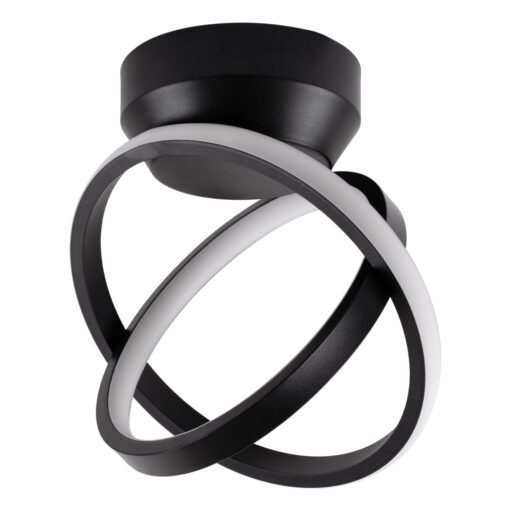 GloboStar® AMELIA 61052 Φωτιστικό Οροφής Design LED CCT 20W 2400lm 300° AC 220-240V – Εναλλαγή Φωτισμού μέσω Διακόπτη On/Off All In One Ψυχρό 6000k+Φυσικό 4500k+Θερμό 2700k Μ24.5 x Π16 x Υ25cm – Μαύρο