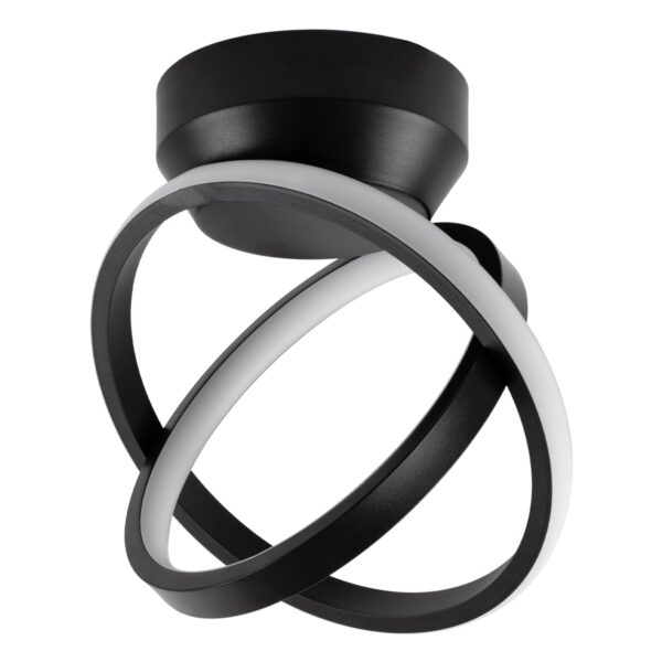 GloboStar® AMELIA 61052 Φωτιστικό Οροφής Design LED CCT 20W 2400lm 300° AC 220-240V – Εναλλαγή Φωτισμού μέσω Διακόπτη On/Off All In One Ψυχρό 6000k+Φυσικό 4500k+Θερμό 2700k Μ24.5 x Π16 x Υ25cm – Μαύρο