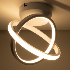 GloboStar® AMELIA 61053 Φωτιστικό Οροφής Design LED CCT 20W 2400lm 300° AC 220-240V – Εναλλαγή Φωτισμού μέσω Διακόπτη On/Off All In One Ψυχρό 6000k+Φυσικό 4500k+Θερμό 2700k Μ24.5 x Π16 x Υ25cm – Λευκό