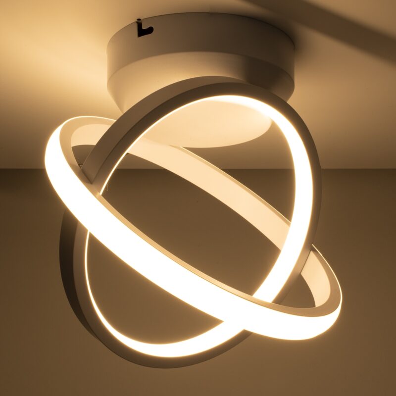 GloboStar® AMELIA 61053 Φωτιστικό Οροφής Design LED CCT 20W 2400lm 300° AC 220-240V – Εναλλαγή Φωτισμού μέσω Διακόπτη On/Off All In One Ψυχρό 6000k+Φυσικό 4500k+Θερμό 2700k Μ24.5 x Π16 x Υ25cm – Λευκό