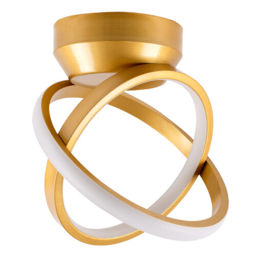 GloboStar® AMELIA 61054 Φωτιστικό Οροφής Design LED CCT 20W 2400lm 300° AC 220-240V – Εναλλαγή Φωτισμού μέσω Διακόπτη On/Off All In One Ψυχρό 6000k+Φυσικό 4500k+Θερμό 2700k Μ24.5 x Π16 x Υ25cm – Χρυσό Βούρτσας