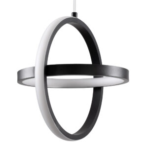 GloboStar® ALICE 61055 Κρεμαστό Φωτιστικό Οροφής Design LED CCT 20W 2400lm 300° AC 220-240V – Εναλλαγή Φωτισμού μέσω Διακόπτη On/Off All In One Ψυχρό 6000k+Φυσικό 4500k+Θερμό 2700k Μ25 x Π22 x Υ25cm – Μαύρο