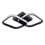 GloboStar® NORA 61061 Φωτιστικό Οροφής Design LED CCT 22W 2640lm 300° AC 220-240V – Εναλλαγή Φωτισμού μέσω Διακόπτη On/Off All In One Ψυχρό 6000k+Φυσικό 4500k+Θερμό 2700k Μ40 x Π24 x Υ7cm – Μαύρο