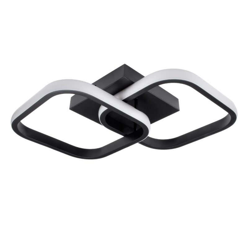 GloboStar® NORA 61061 Φωτιστικό Οροφής Design LED CCT 22W 2640lm 300° AC 220-240V – Εναλλαγή Φωτισμού μέσω Διακόπτη On/Off All In One Ψυχρό 6000k+Φυσικό 4500k+Θερμό 2700k Μ40 x Π24 x Υ7cm – Μαύρο