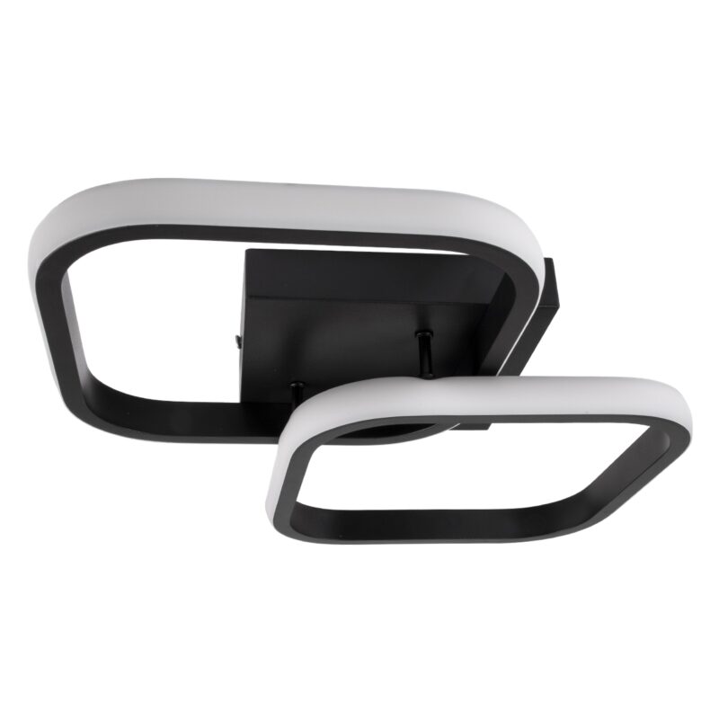 GloboStar® NORA 61061 Φωτιστικό Οροφής Design LED CCT 22W 2640lm 300° AC 220-240V – Εναλλαγή Φωτισμού μέσω Διακόπτη On/Off All In One Ψυχρό 6000k+Φυσικό 4500k+Θερμό 2700k Μ40 x Π24 x Υ7cm – Μαύρο