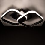 GloboStar® NORA 61061 Φωτιστικό Οροφής Design LED CCT 22W 2640lm 300° AC 220-240V – Εναλλαγή Φωτισμού μέσω Διακόπτη On/Off All In One Ψυχρό 6000k+Φυσικό 4500k+Θερμό 2700k Μ40 x Π24 x Υ7cm – Μαύρο