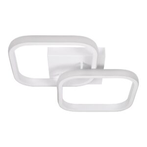 GloboStar® NORA 61062 Φωτιστικό Οροφής Design LED CCT 22W 2640lm 300° AC 220-240V – Εναλλαγή Φωτισμού μέσω Διακόπτη On/Off All In One Ψυχρό 6000k+Φυσικό 4500k+Θερμό 2700k Μ40 x Π24 x Υ7cm – Λευκό