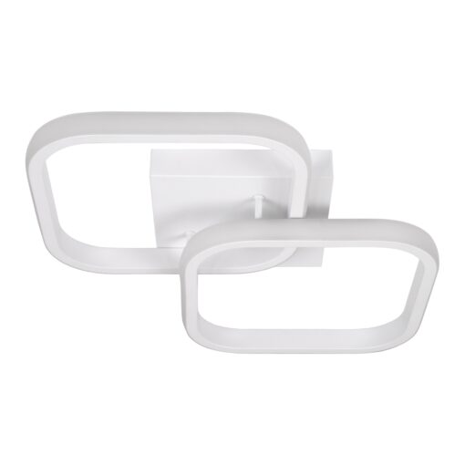 GloboStar® NORA 61062 Φωτιστικό Οροφής Design LED CCT 22W 2640lm 300° AC 220-240V – Εναλλαγή Φωτισμού μέσω Διακόπτη On/Off All In One Ψυχρό 6000k+Φυσικό 4500k+Θερμό 2700k Μ40 x Π24 x Υ7cm – Λευκό