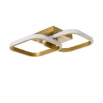 GloboStar® NORA 61063 Φωτιστικό Οροφής Design LED CCT 22W 2640lm 300° AC 220-240V – Εναλλαγή Φωτισμού μέσω Διακόπτη On/Off All In One Ψυχρό 6000k+Φυσικό 4500k+Θερμό 2700k Μ40 x Π24 x Υ7cm – Χρυσό Βούρτσας