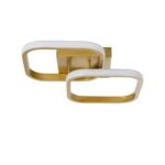 GloboStar® NORA 61063 Φωτιστικό Οροφής Design LED CCT 22W 2640lm 300° AC 220-240V – Εναλλαγή Φωτισμού μέσω Διακόπτη On/Off All In One Ψυχρό 6000k+Φυσικό 4500k+Θερμό 2700k Μ40 x Π24 x Υ7cm – Χρυσό Βούρτσας