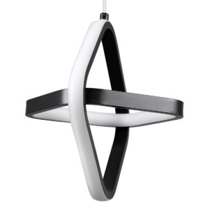 GloboStar® ROSE 61064 Κρεμαστό Φωτιστικό Οροφής Design LED CCT 22W 2640lm 300° AC 220-240V – Εναλλαγή Φωτισμού μέσω Διακόπτη On/Off All In One Ψυχρό 6000k+Φυσικό 4500k+Θερμό 2700k Μ24 x Π22 x Υ24cm – Μαύρο