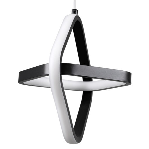 GloboStar® ROSE 61064 Κρεμαστό Φωτιστικό Οροφής Design LED CCT 22W 2640lm 300° AC 220-240V – Εναλλαγή Φωτισμού μέσω Διακόπτη On/Off All In One Ψυχρό 6000k+Φυσικό 4500k+Θερμό 2700k Μ24 x Π22 x Υ24cm – Μαύρο