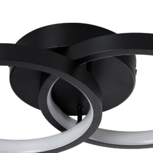 GloboStar® EVA 61067 Φωτιστικό Οροφής Design LED CCT 16W 1920lm 300° AC 220-240V – Εναλλαγή Φωτισμού μέσω Διακόπτη On/Off All In One Ψυχρό 6000k+Φυσικό 4500k+Θερμό 2700k Μ33 x Π21 x Υ7cm – Μαύρο