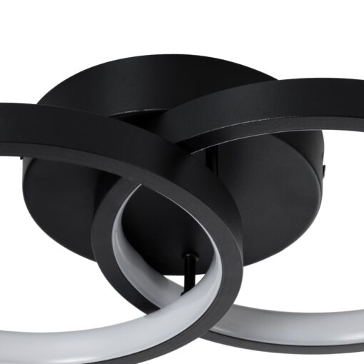 GloboStar® EVA 61067 Φωτιστικό Οροφής Design LED CCT 16W 1920lm 300° AC 220-240V – Εναλλαγή Φωτισμού μέσω Διακόπτη On/Off All In One Ψυχρό 6000k+Φυσικό 4500k+Θερμό 2700k Μ33 x Π21 x Υ7cm – Μαύρο