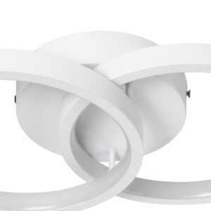 GloboStar® EVA 61068 Φωτιστικό Οροφής Design LED CCT 16W 1920lm 300° AC 220-240V – Εναλλαγή Φωτισμού μέσω Διακόπτη On/Off All In One Ψυχρό 6000k+Φυσικό 4500k+Θερμό 2700k Μ33 x Π21 x Υ7cm – Λευκό