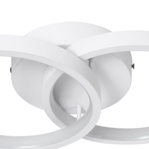 GloboStar® EVA 61068 Φωτιστικό Οροφής Design LED CCT 16W 1920lm 300° AC 220-240V – Εναλλαγή Φωτισμού μέσω Διακόπτη On/Off All In One Ψυχρό 6000k+Φυσικό 4500k+Θερμό 2700k Μ33 x Π21 x Υ7cm – Λευκό