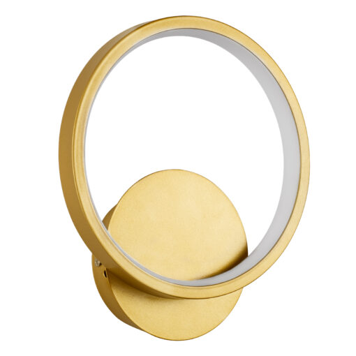 GloboStar® TED 61072 Φωτιστικό Τοίχου – Απλίκα Design LED CCT 9W 1080lm 300° AC 220-240V – Εναλλαγή Φωτισμού μέσω Διακόπτη On/Off All In One Ψυχρό 6000k+Φυσικό 4500k+Θερμό 2700k Μ20 x Π5.5 x Υ23cm – Χρυσό Βούρτσας