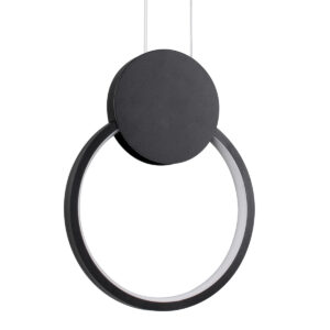 GloboStar® CYCLOS 61073 Κρεμαστό Φωτιστικό Οροφής Design LED CCT 9W 1080lm 300° AC 220-240V – Εναλλαγή Φωτισμού μέσω Διακόπτη On/Off All In One Ψυχρό 6000k+Φυσικό 4500k+Θερμό 2700k Μ21 x Π2.3 x Υ26.5cm – Μαύρο