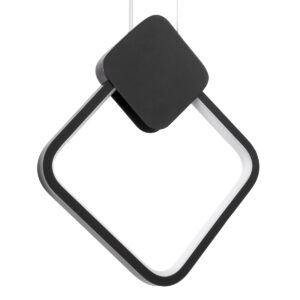 GloboStar® MARY 61082 Κρεμαστό Φωτιστικό Οροφής Design LED CCT 12W 1440lm 300° AC 220-240V – Εναλλαγή Φωτισμού μέσω Διακόπτη On/Off All In One Ψυχρό 6000k+Φυσικό 4500k+Θερμό 2700k Μ20 x Π2.3 x Υ28.5cm – Μαύρο