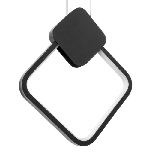 GloboStar® MARY 61082 Κρεμαστό Φωτιστικό Οροφής Design LED CCT 12W 1440lm 300° AC 220-240V – Εναλλαγή Φωτισμού μέσω Διακόπτη On/Off All In One Ψυχρό 6000k+Φυσικό 4500k+Θερμό 2700k Μ20 x Π2.3 x Υ28.5cm – Μαύρο