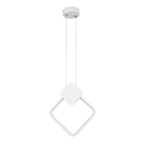 GloboStar® MARY 61083 Κρεμαστό Φωτιστικό Οροφής Design LED CCT 12W 1440lm 300° AC 220-240V – Εναλλαγή Φωτισμού μέσω Διακόπτη On/Off All In One Ψυχρό 6000k+Φυσικό 4500k+Θερμό 2700k Μ20 x Π2.3 x Υ28.5cm – Λευκό