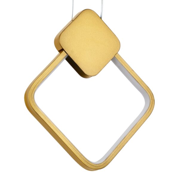 GloboStar® MARY 61084 Κρεμαστό Φωτιστικό Οροφής Design LED CCT 12W 1440lm 300° AC 220-240V – Εναλλαγή Φωτισμού μέσω Διακόπτη On/Off All In One Ψυχρό 6000k+Φυσικό 4500k+Θερμό 2700k Μ20 x Π2.3 x Υ28.5cm – Χρυσό Βούρτσας